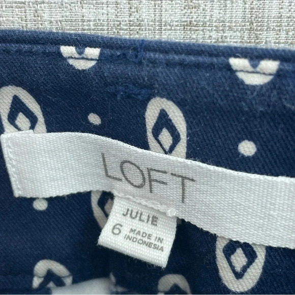 Loft Womens Size 6 Julie the Riviera Pant blue 1232 - Picture 3 of 12